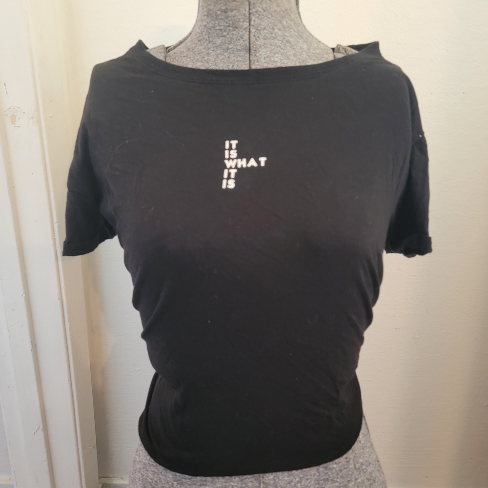 Garage Black Graphic Crop Top